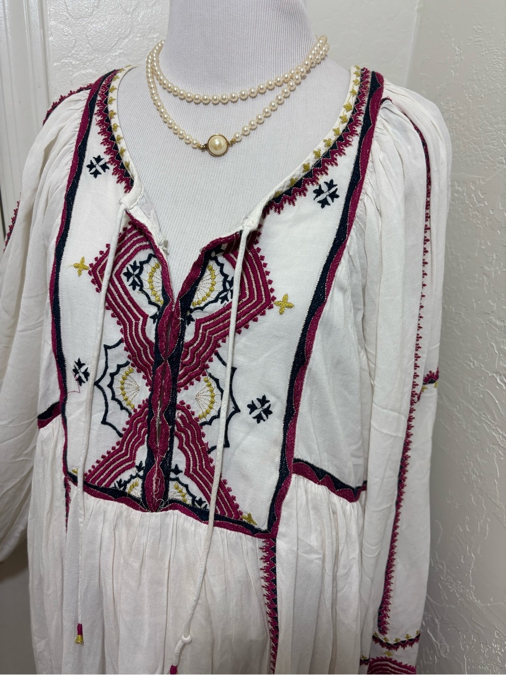 Free People Sweet Escape Boho Embroidered midi dress size M - Picture 5 of 14